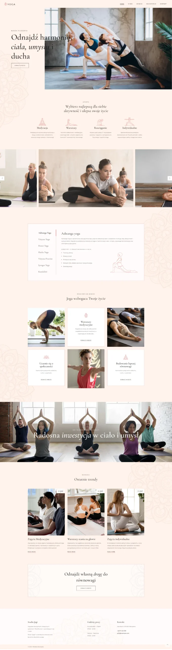 strony internetowe dla trenera fitness